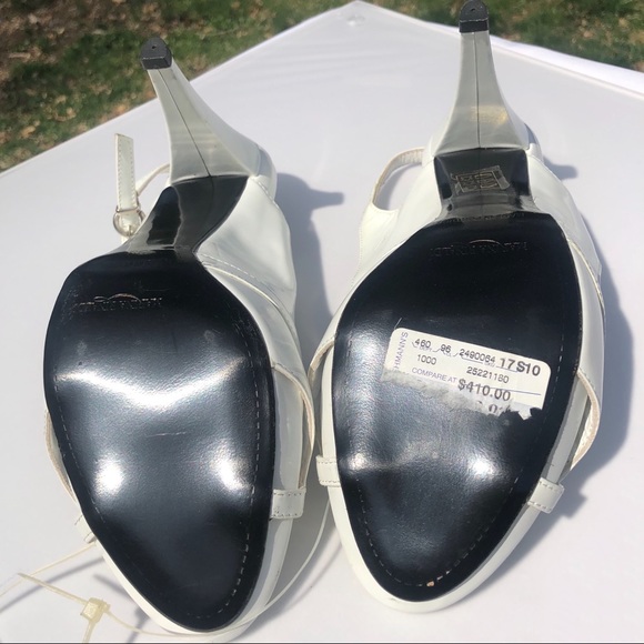 🆕 Marina Rinaldi Max Mara White Patent Platform Cone Heels Cutouts Y2K Vintage - Picture 5 of 7